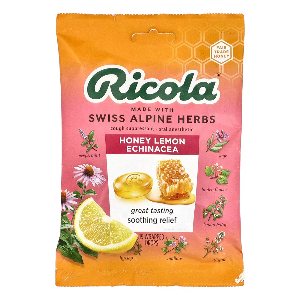 High-Quality Ricola Honey Lemon with Echinacea Cough Drops 19 Ea High-Grade