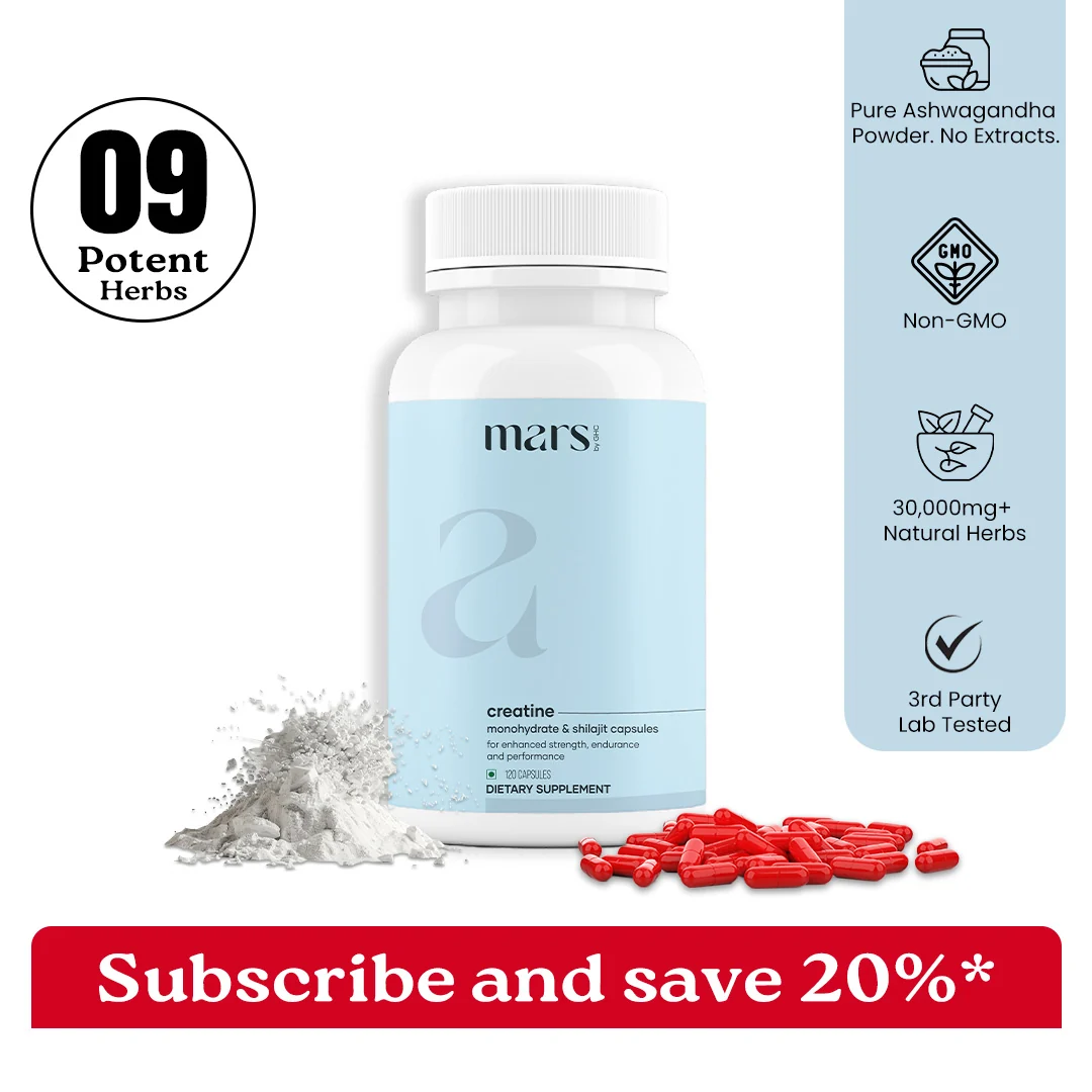 Long-Lasting Mars Creatina Monoidrato Micronizzata Caps Potenziata con Shilajit 120 N Traditional