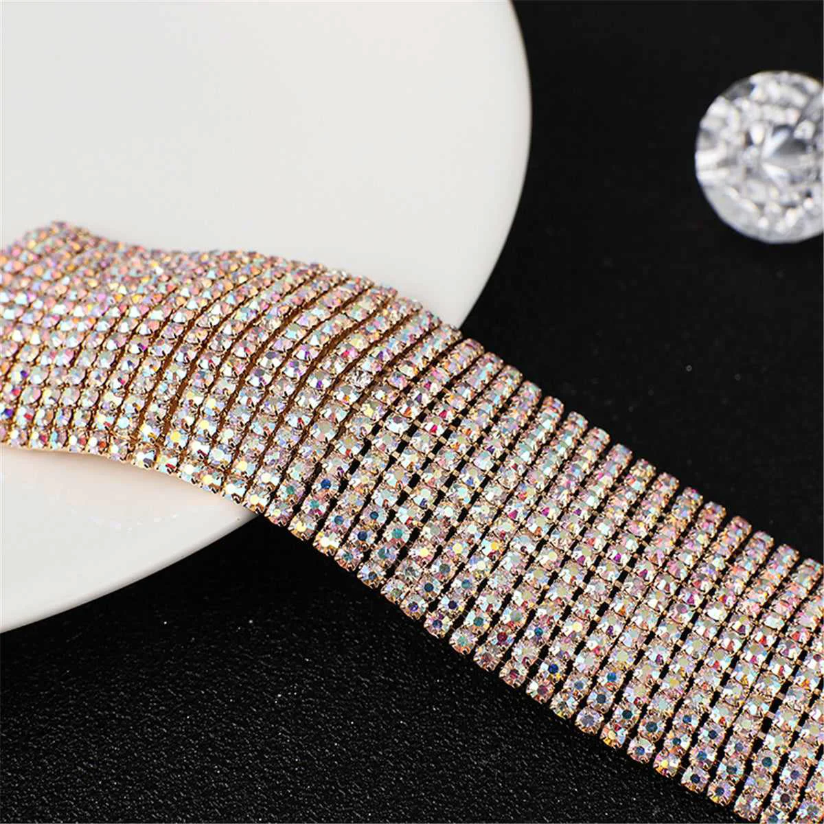 Responsible Cubic Zirconia Goldtone Layer Bracelet Solid