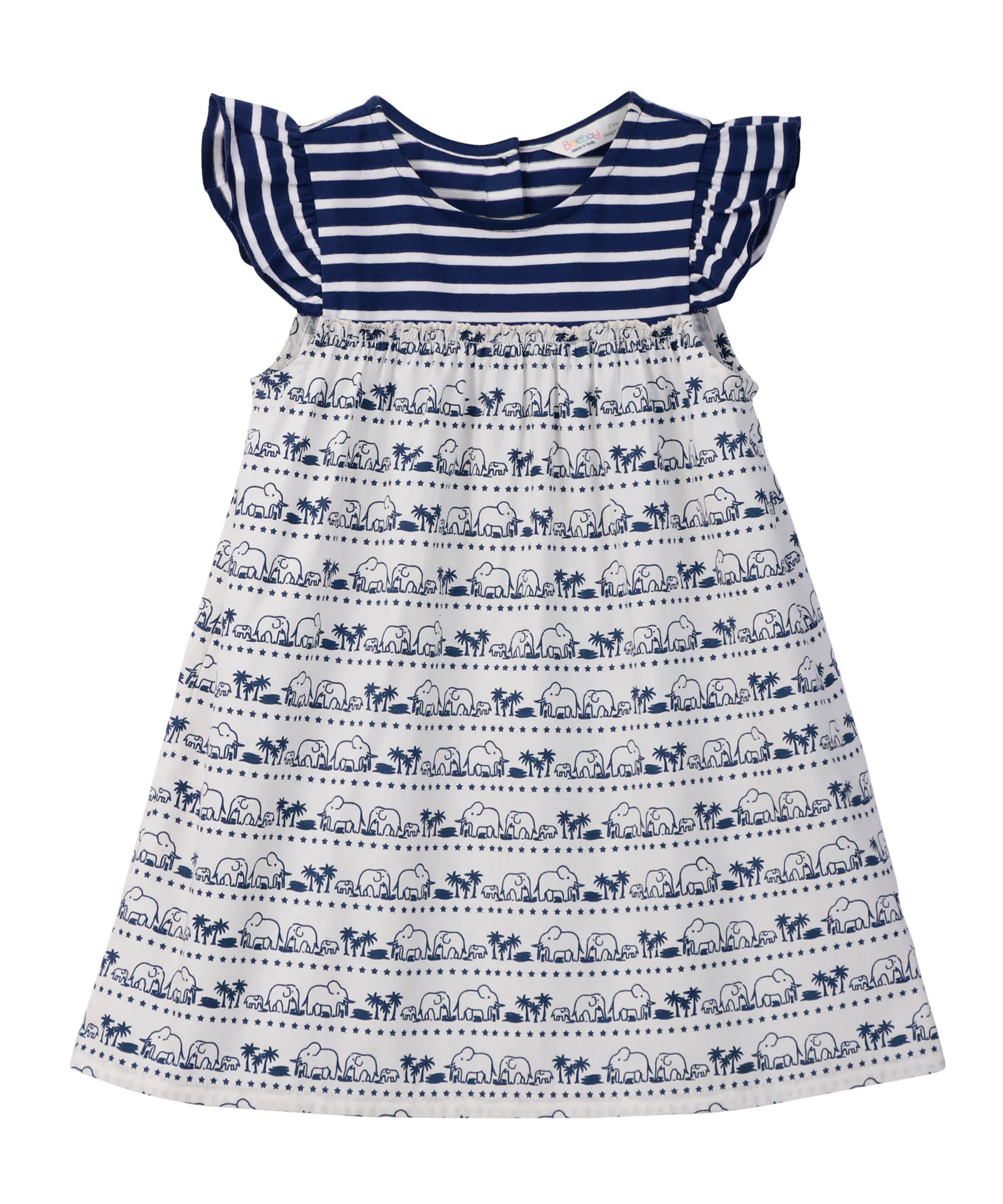 Comfortable Beebay Mix-Media Elephant Print Dress Excellent