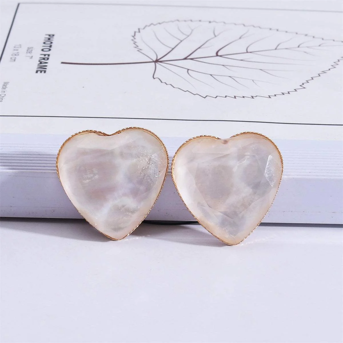 Effective Pink Shell Goldtone Heart Stud Earrings Responsible