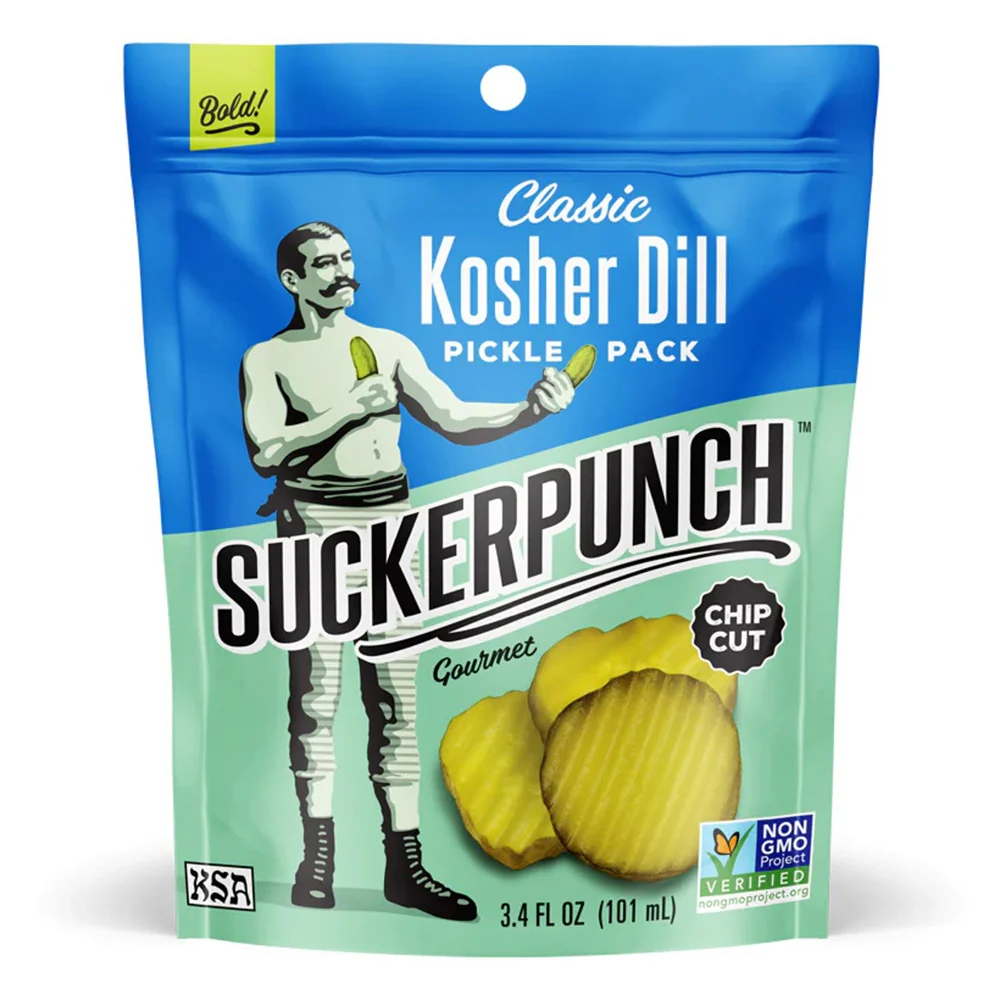 Comfortable SuckerPunch Classic Kosher Dill Pickle Chips 3.4Oz 101ml Professional