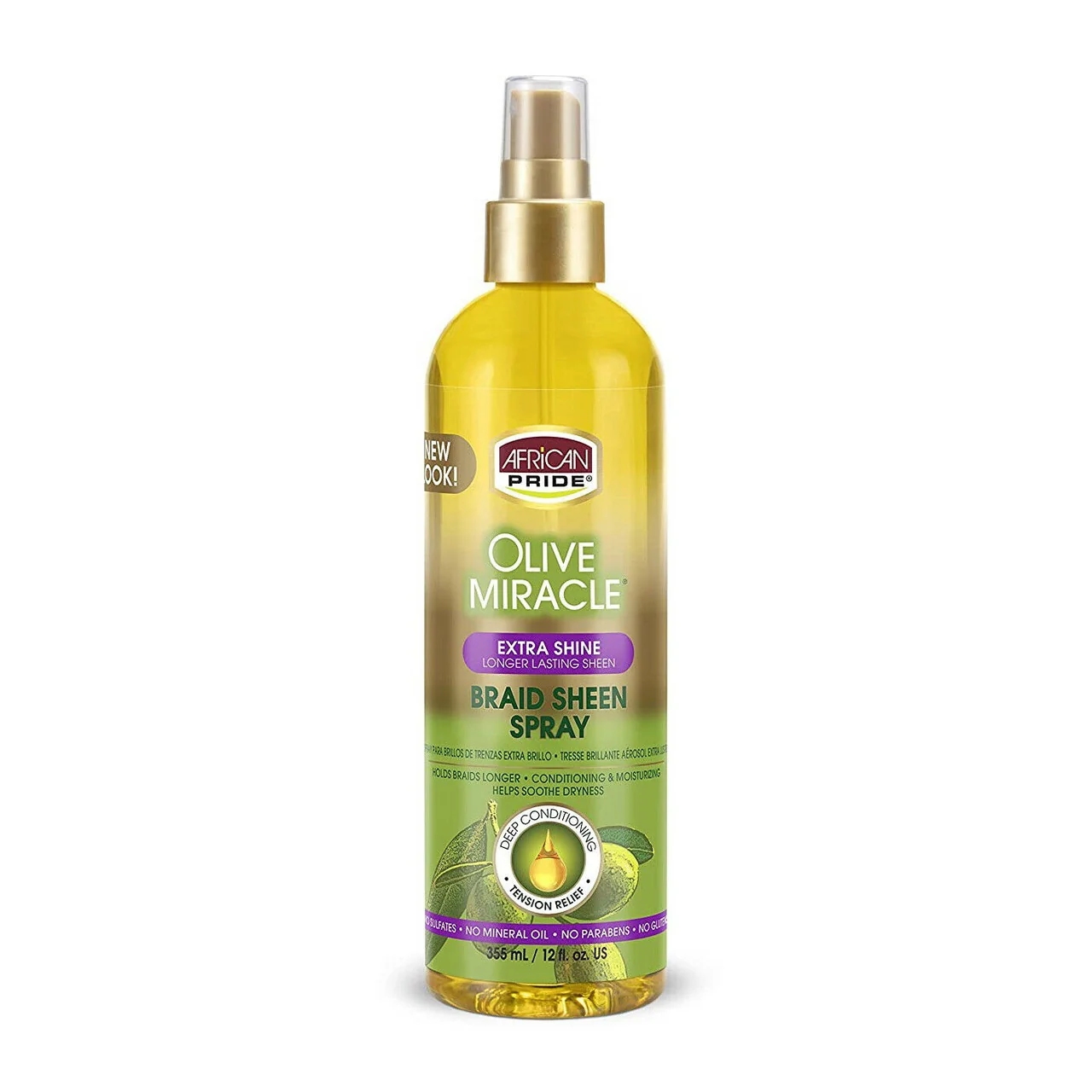 Eco-Friendly African Pride Olive Extra Shine Braid Sheen Conditioning Hair Spray 12 Oz Quality