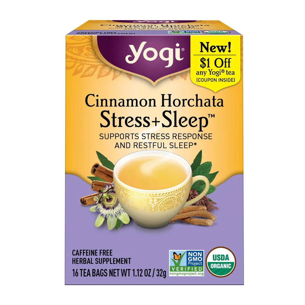 Crafted Yogi Cinnamon Horchata Stress And Sleep Herbal Tea 16 Ea High-Grade