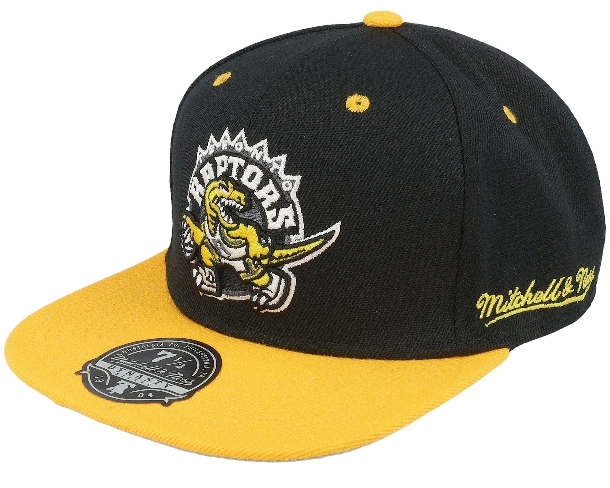 Practical Mitchell Ness Men's NBA Yellow Toe Fitted Hwc Raptors Fitted Caps Verified