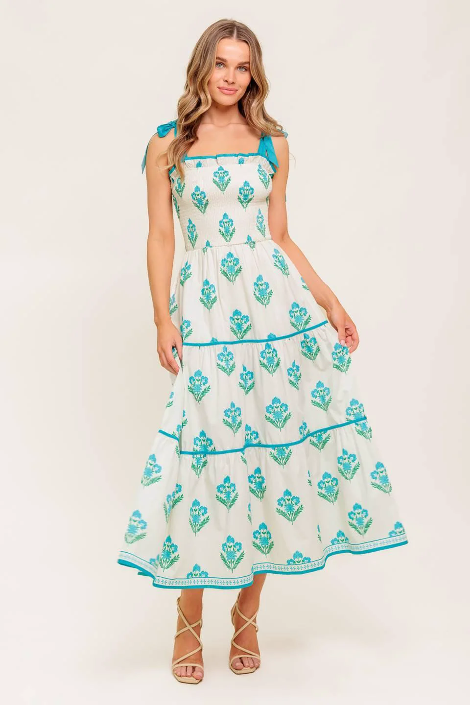 Refined Midnight Botanica Woven Midi Dress Premium Material