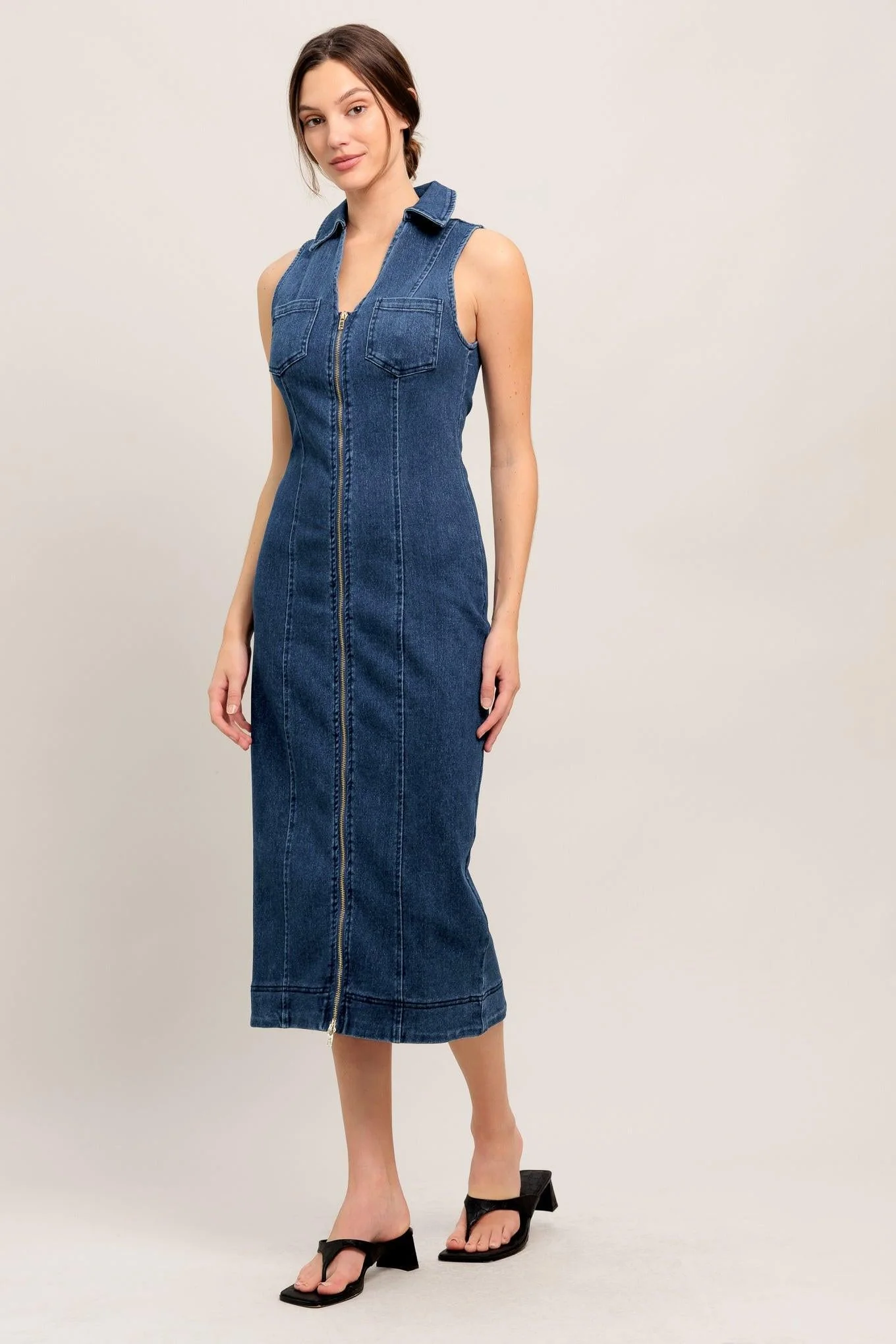 Artisan Everyday Edge Denim Midi Dress Innovative
