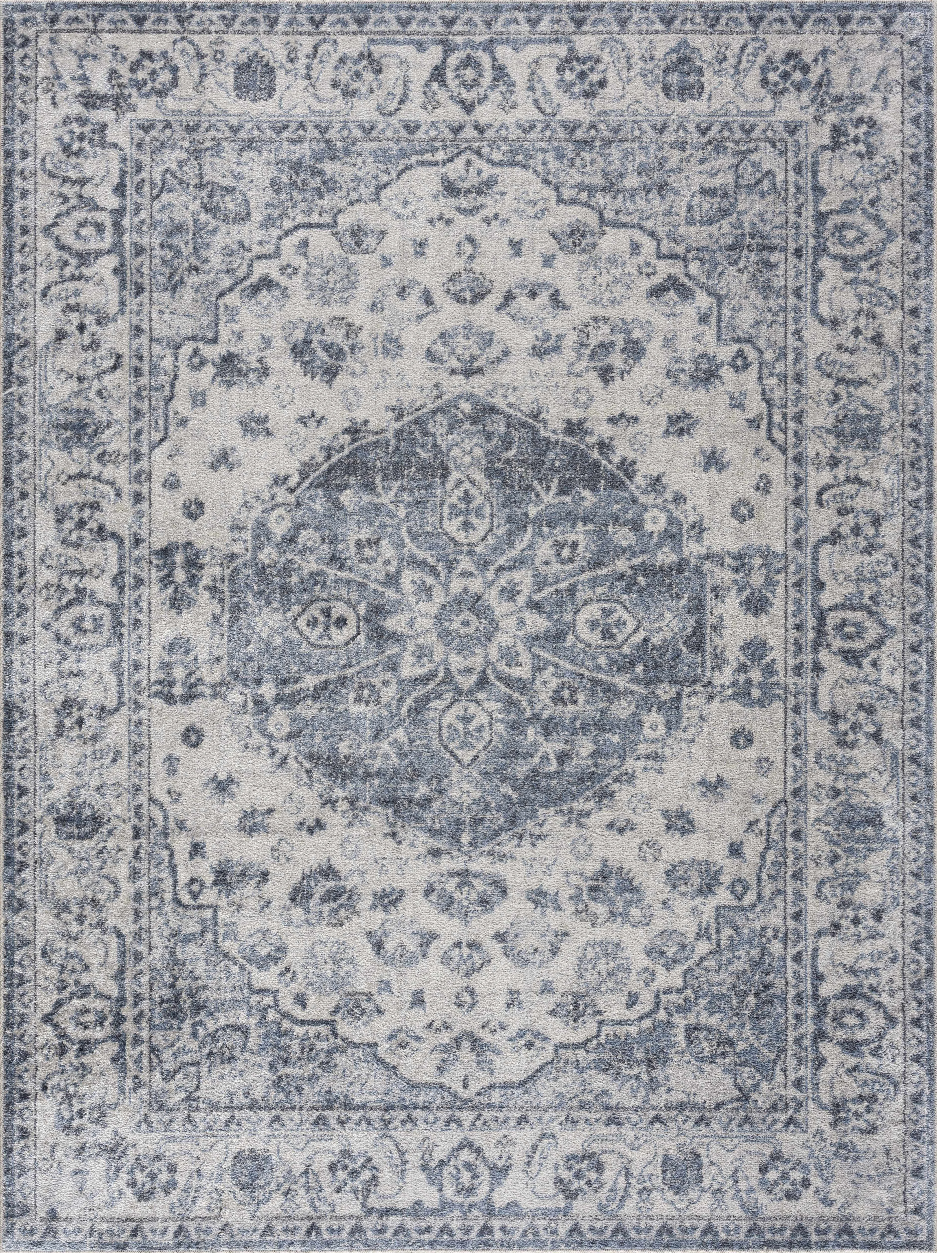 Premium Material Blue Hiti Washable area rug - Trusted