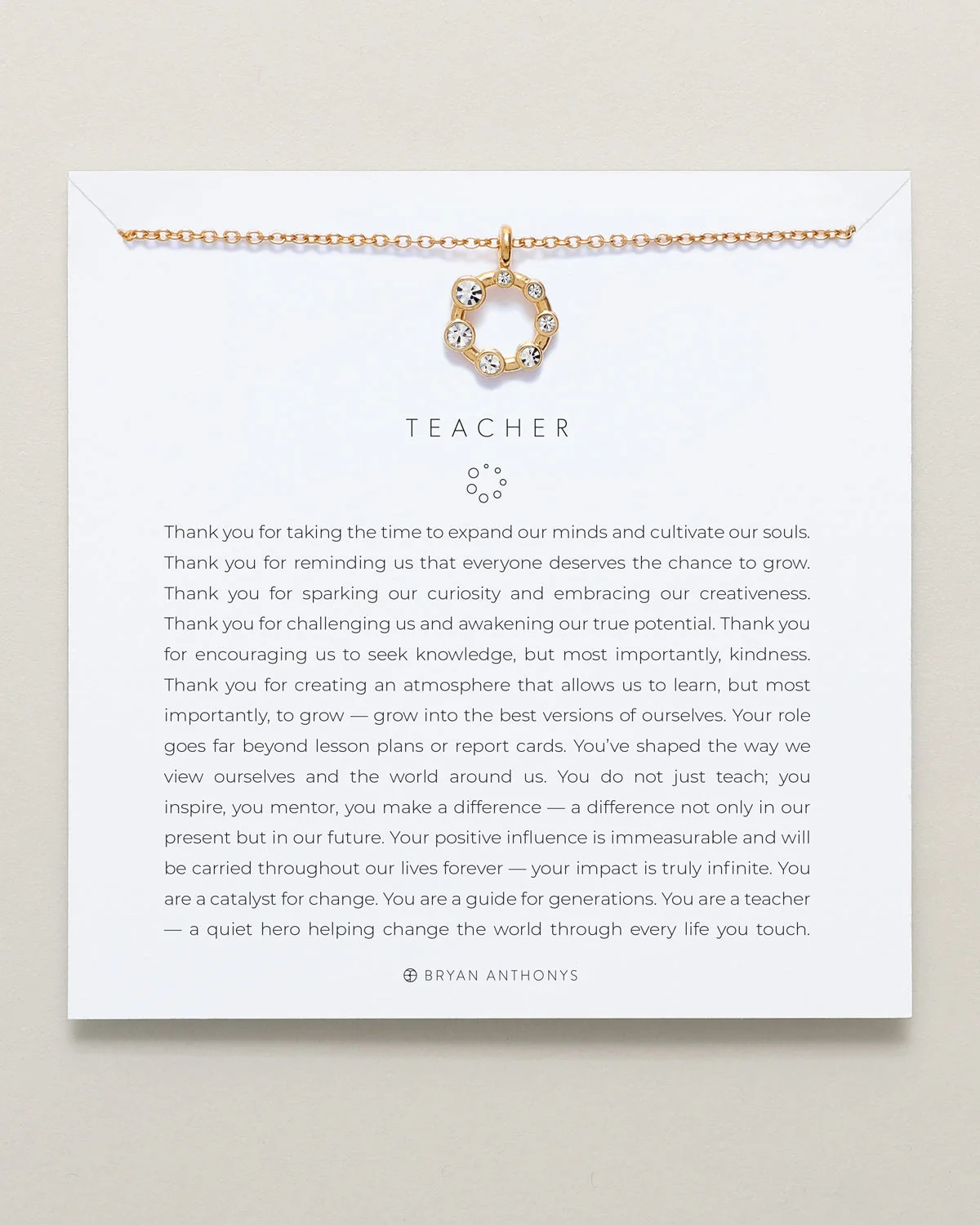 Minimalist Teacher Necklace Expertly Made