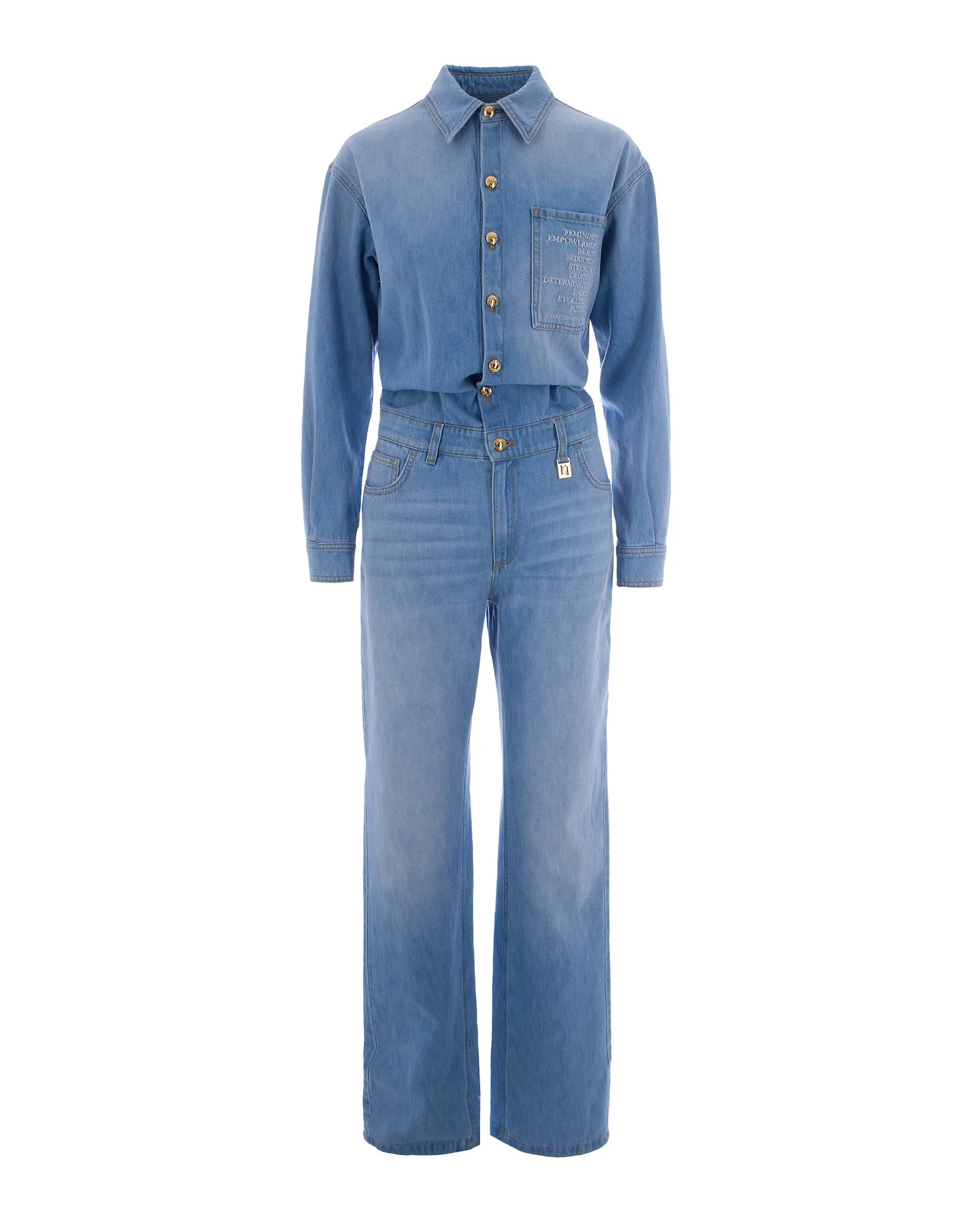 Enhanced Denim Jumpsuit Light Blue Exceptional