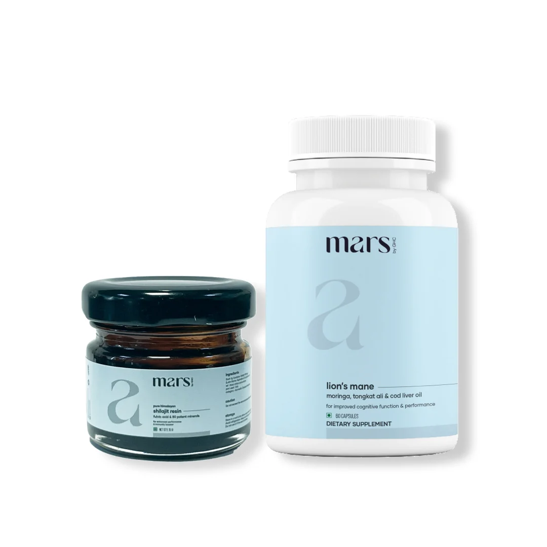 Fast Mars Strength Max Combo Pure Himalayan Shilajit Lion s Mane Caps Powered With Tongkat Ali Crafted