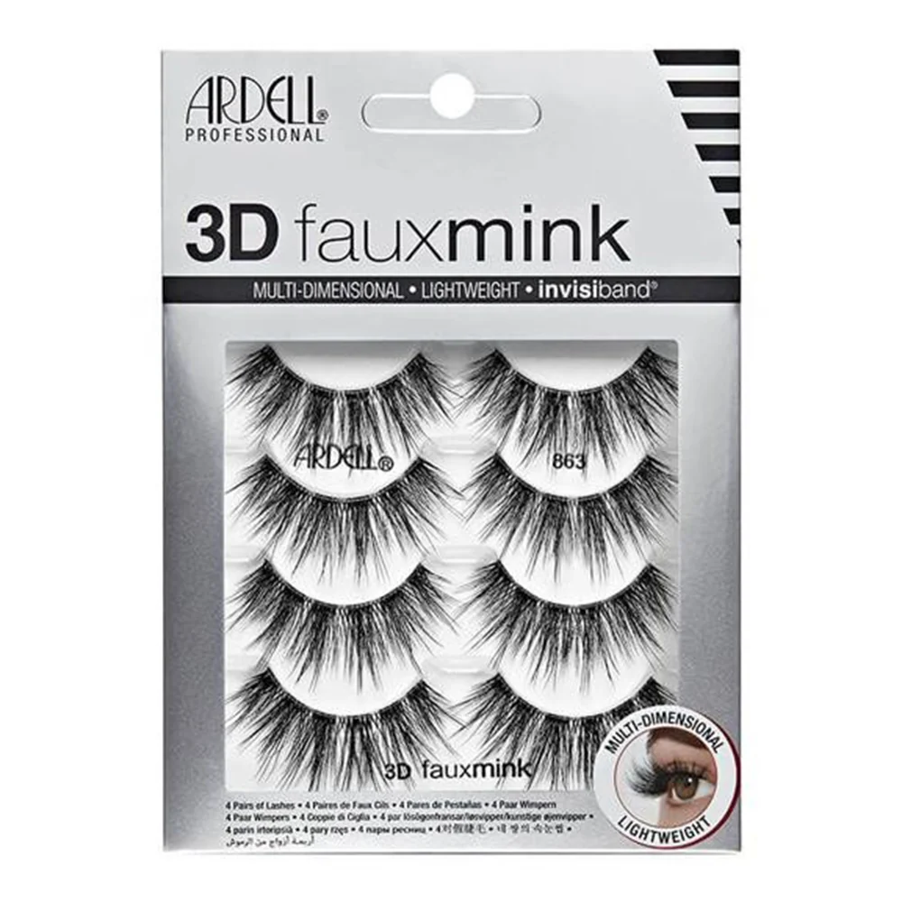 Functional Ardell Strip Eye Lashes 3D Faux Mink 863 1Ea Fine Crafted