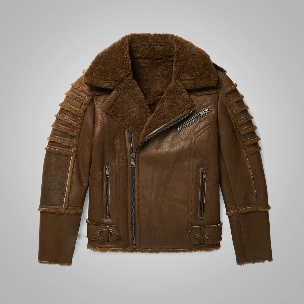 Specialty Men s B3 Brown Sheepskin Shearling Aviator Leather Bomber Flying Jacket Premium