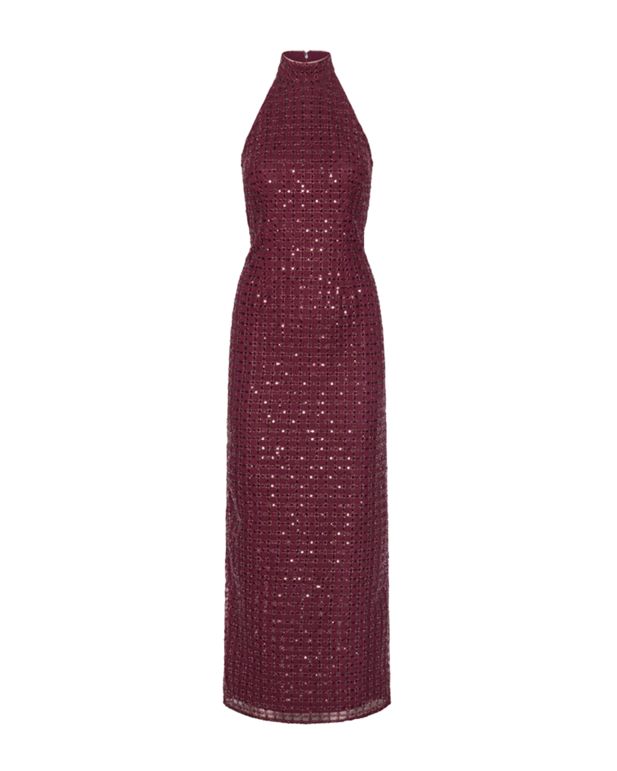 Premium Material Maxi Dress Beaded Zinfandel Reliable