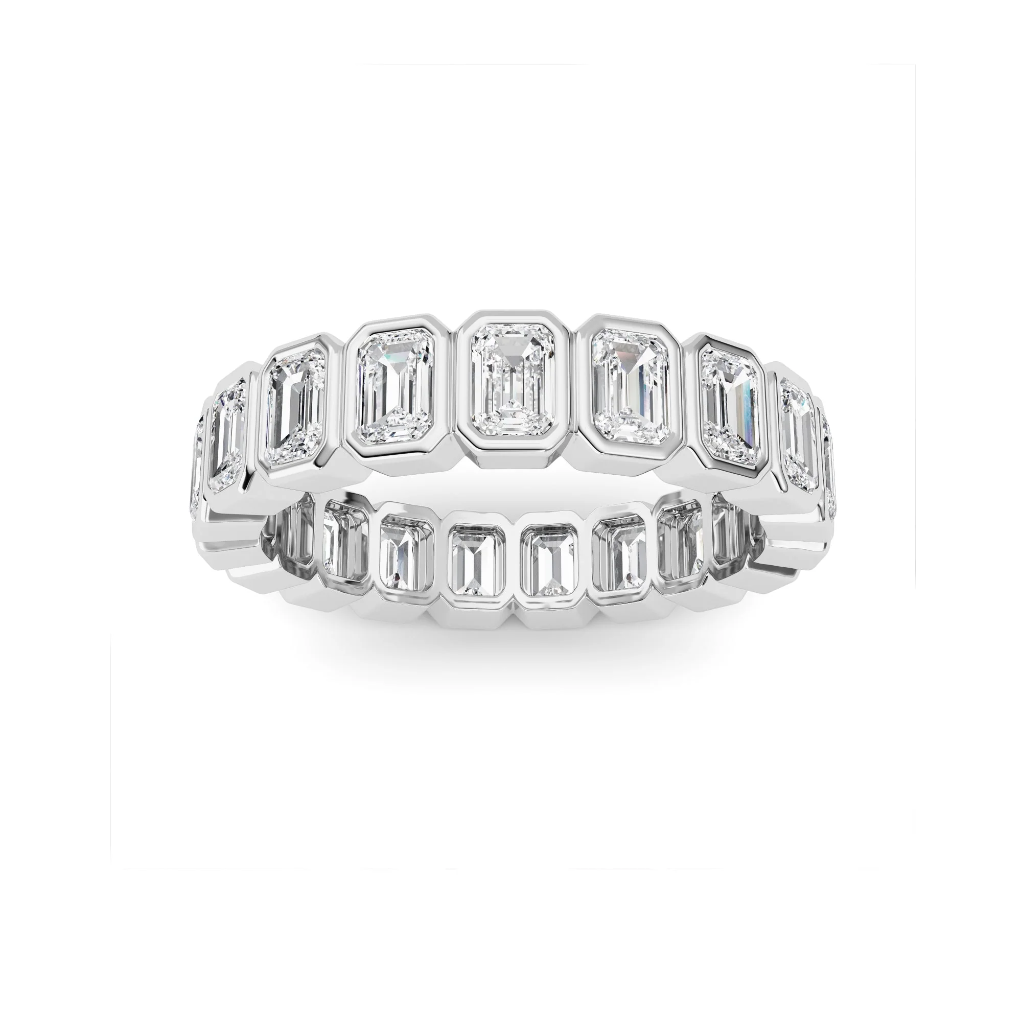 Fine Crafted 2.75Cttw Emerald Shaped Lab Grown Diamond F Eternity Band Ring in 14K Gold Authentic