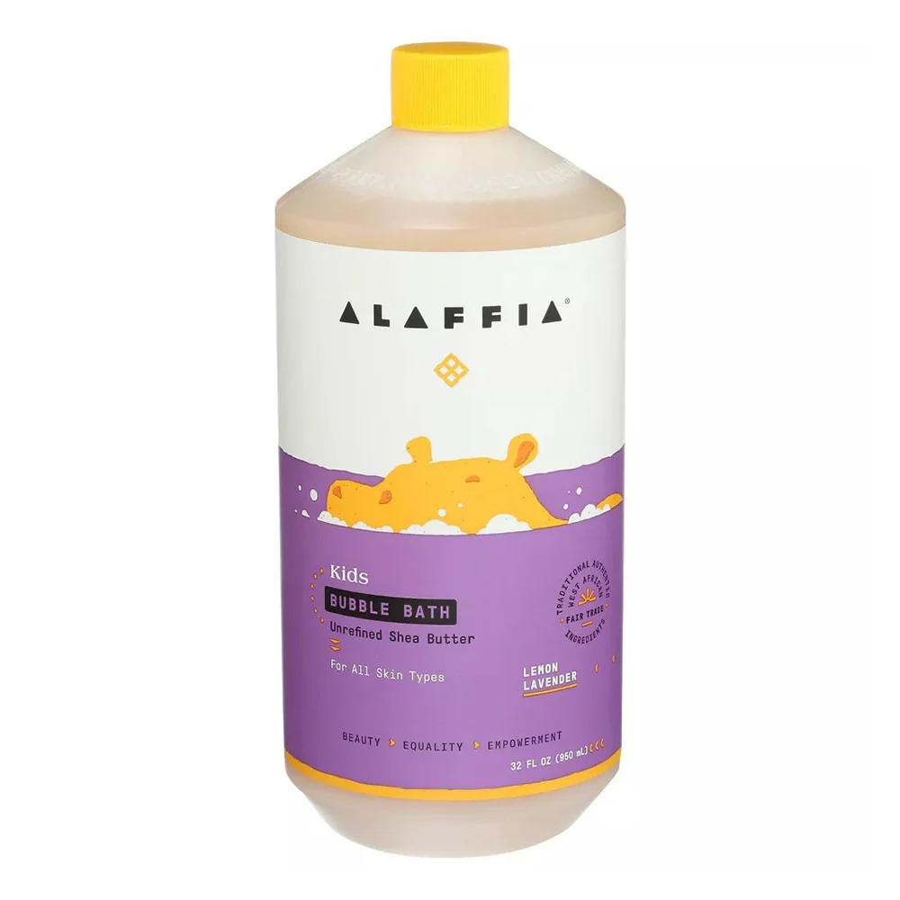 Traditional Alaffia Kids Shea Butter Bubble Bath for All Skin Types Lemon Lavender 32 Oz Certified