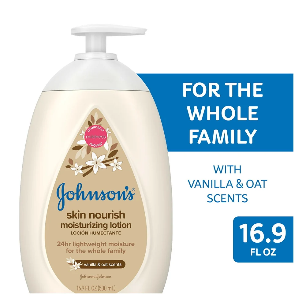 Reusable Johnson's Baby Body Lotion with Vanilla and Oat Scents 16.9 Oz Selected