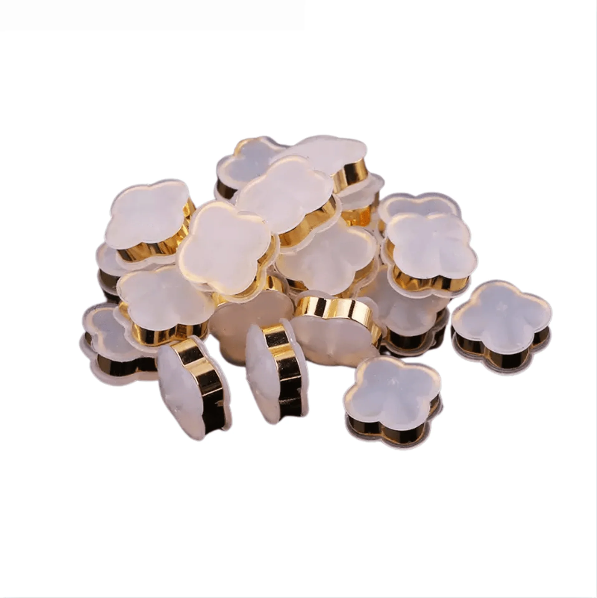 Clean Goldtone Silicone Clover Earring Backings Set Fashionable