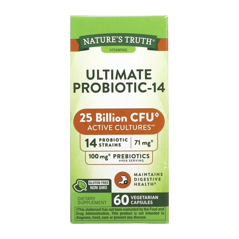 Fine Natures Truth Probiotic 14 25 Billion Veg Capsules 60 Ea Authentic