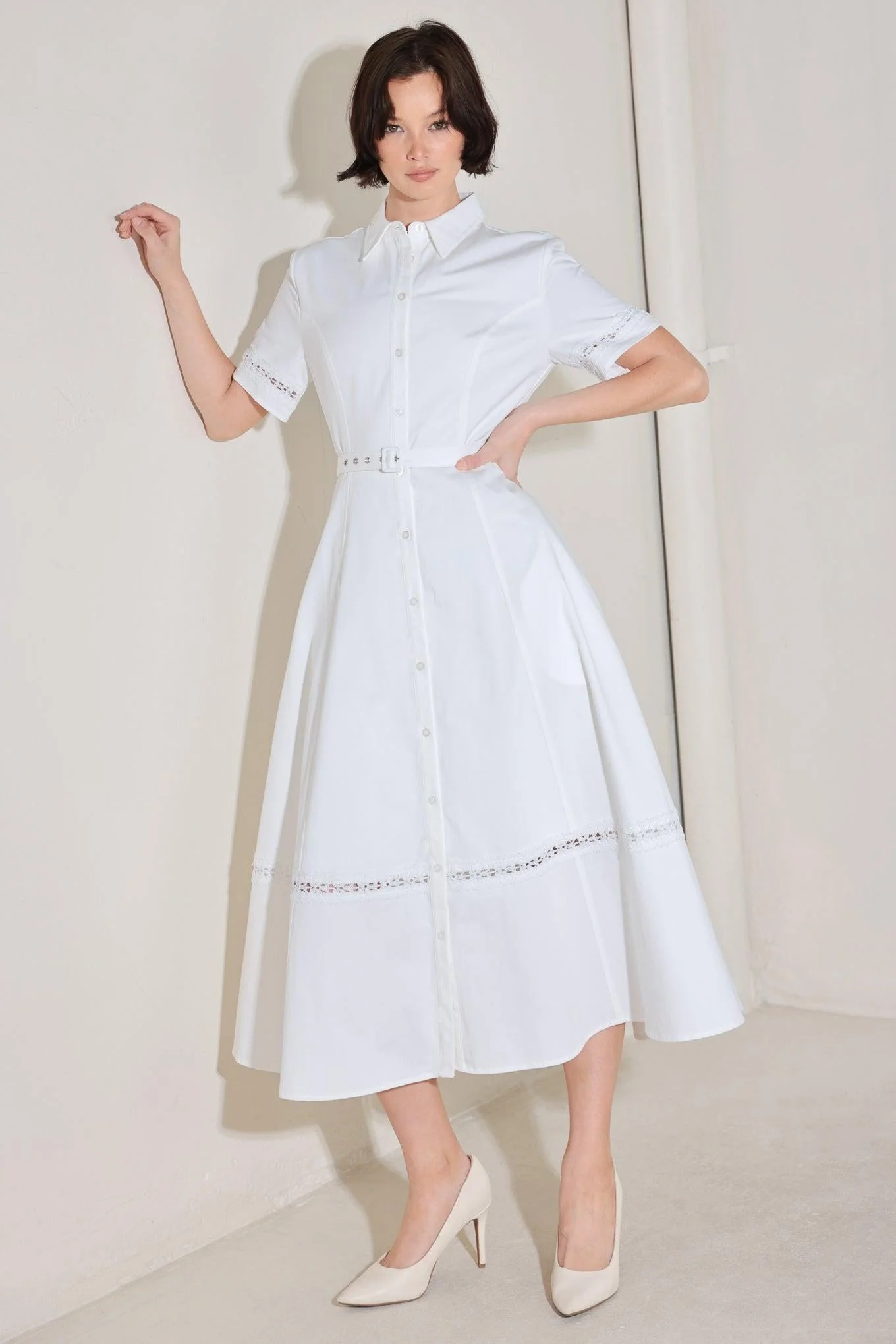 Premium Material Elegant Encounter Woven Midi Dress Superior