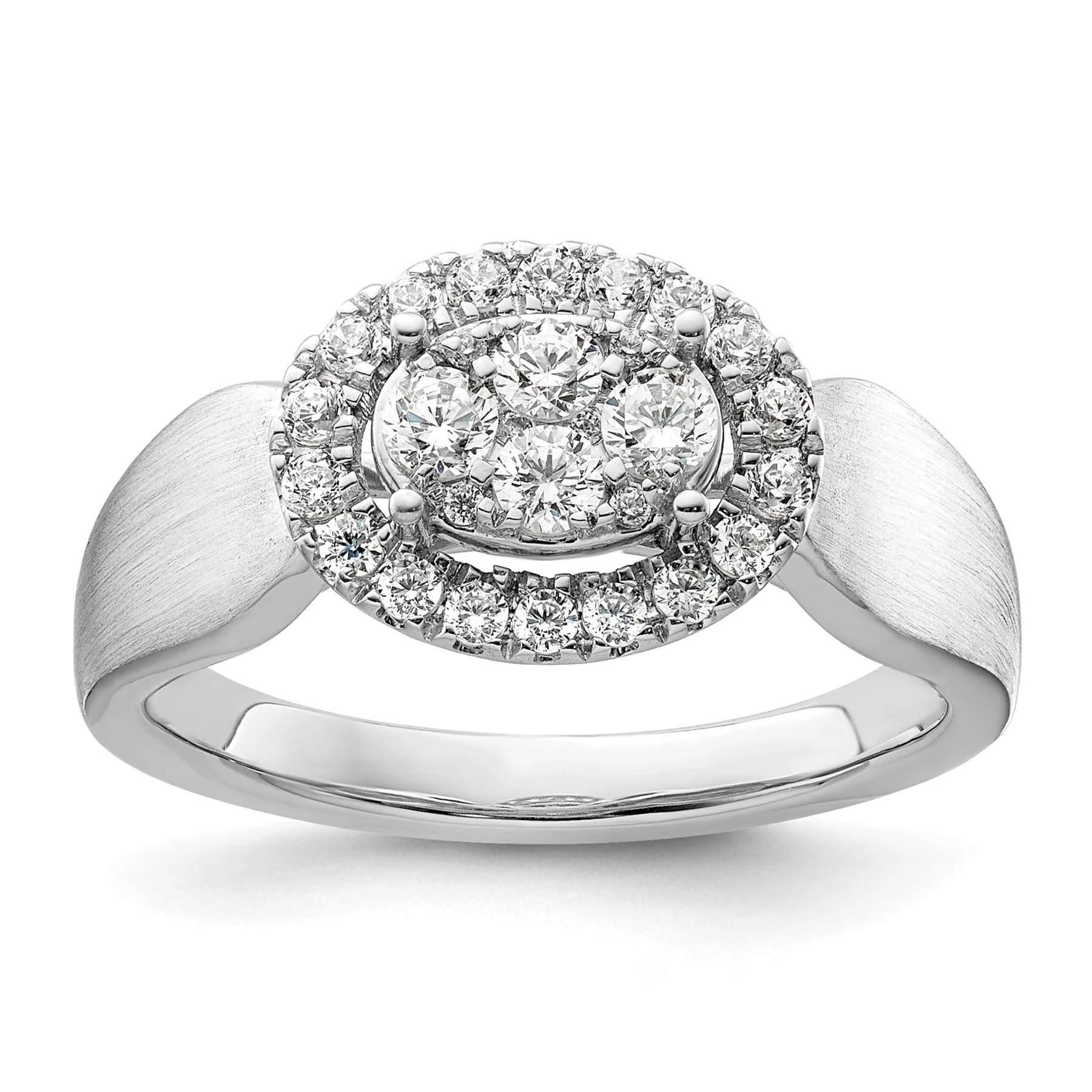 Quality 14k White Gold Lab Grown Diamond Cluster Engagement Ring 0.5 carat Expertly Made