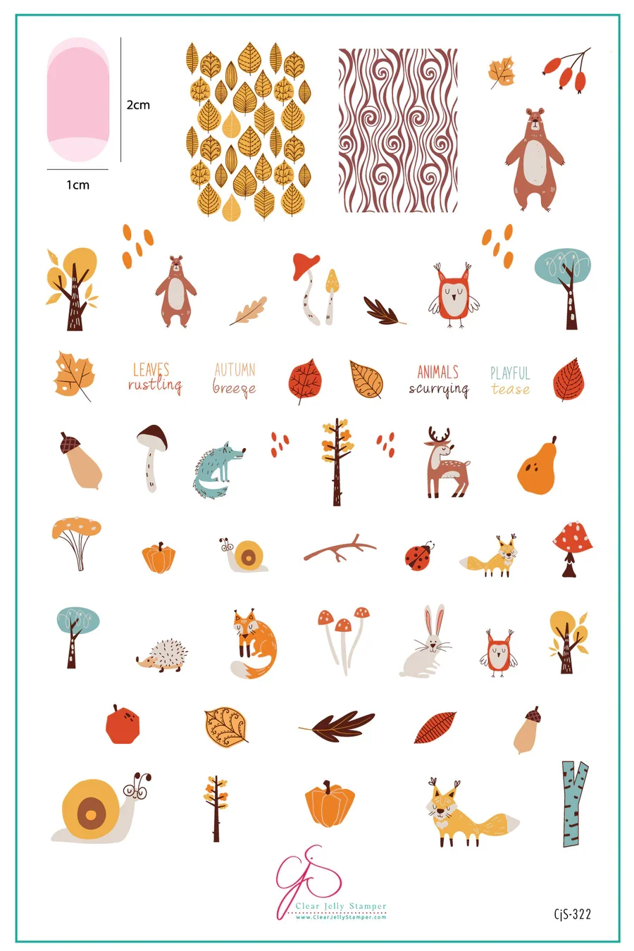 Practical Playfully Autumn CjS-322 - CJS Medium Stamping Plate Exclusive
