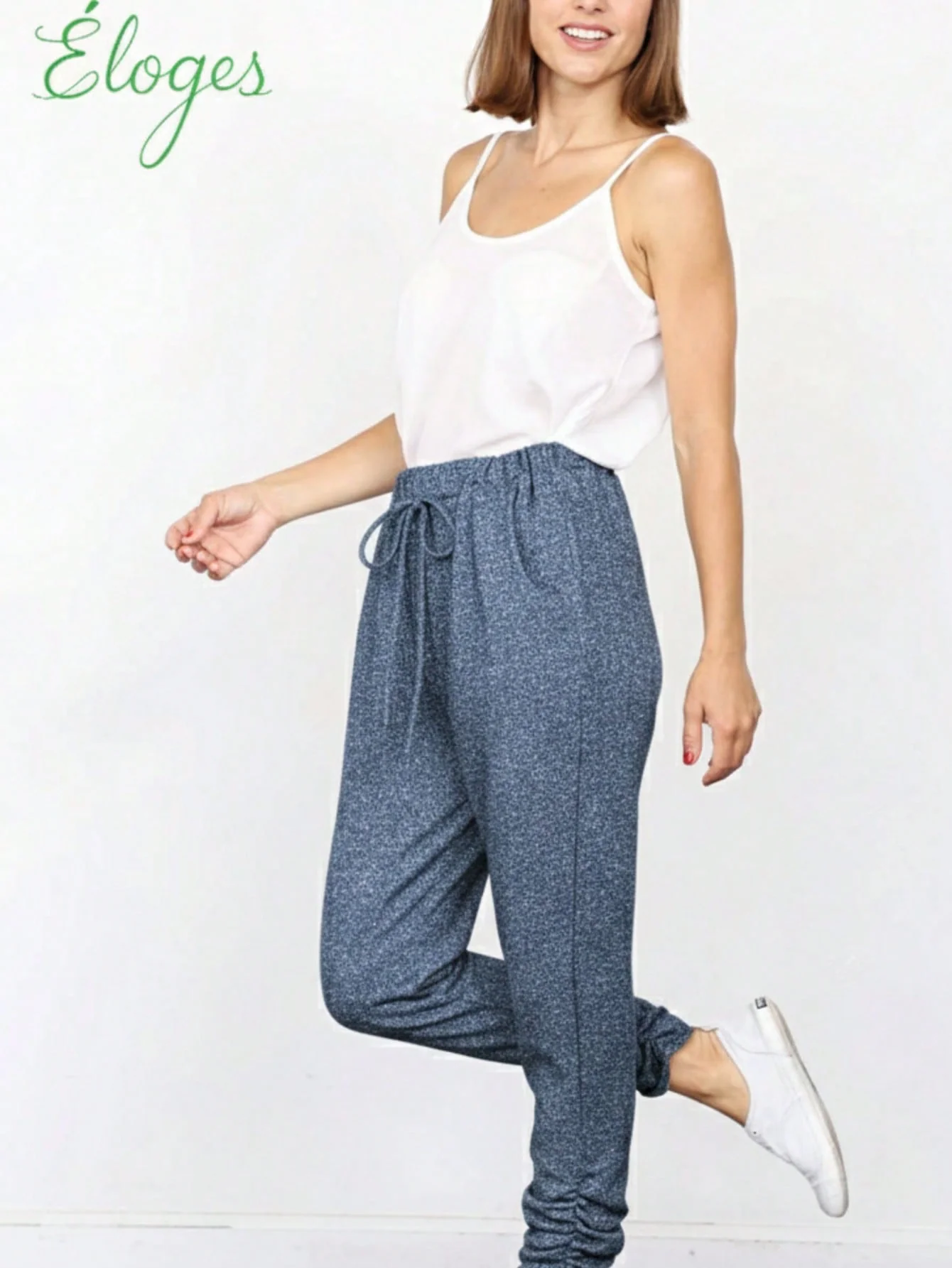 Versatile Boho Retro 90's Cloud Tie Dye Pink Blue Grey Shirred Cuff Leg Cropped Jogger Pants With Drawstring Flexible