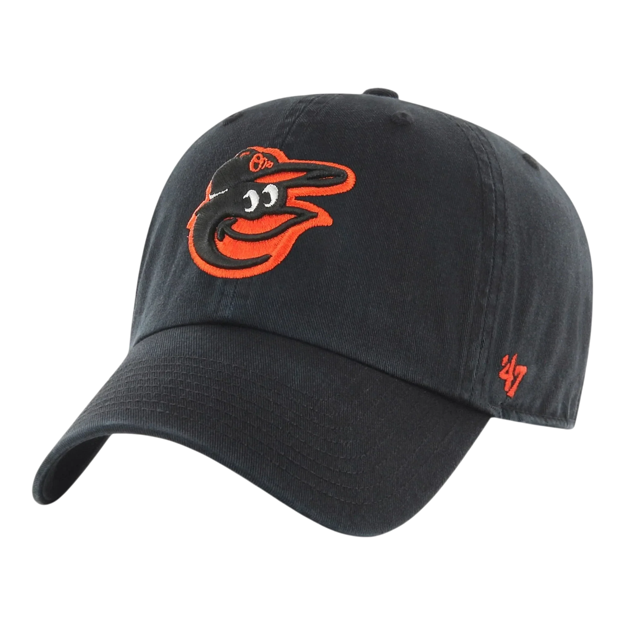 Selected 47 Brand Clean Up Baltimore Orioles Strapback Hat — Black Adjustable Cap Enhanced