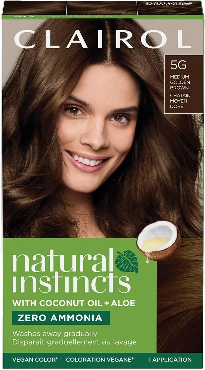 Relaxed Clairol Natural Instincts Semi-Permanent 5G Medium Golden Brown 1 Kit Consistent