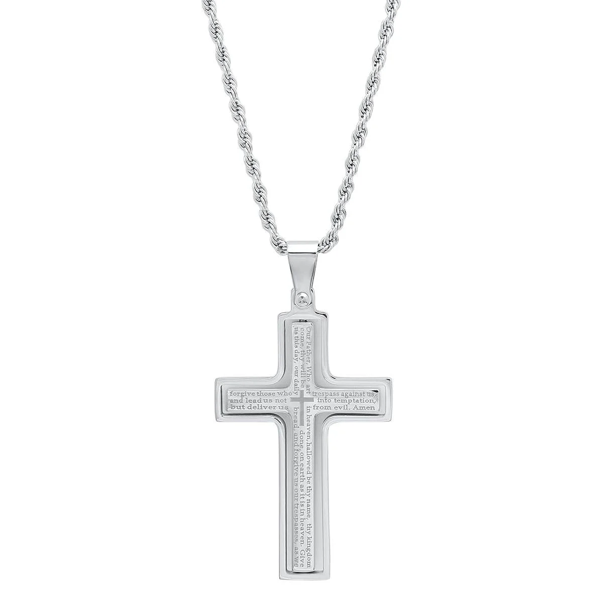Elegant Lords Prayer Spinner Cross Pendant Selected