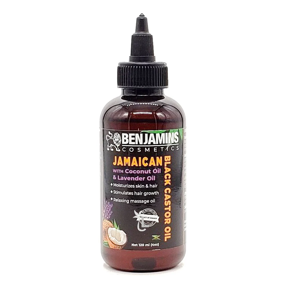 Elite Benjamins Jamaican Black Castor Oil with Coconut and Lavender Oil 4 Oz Soft