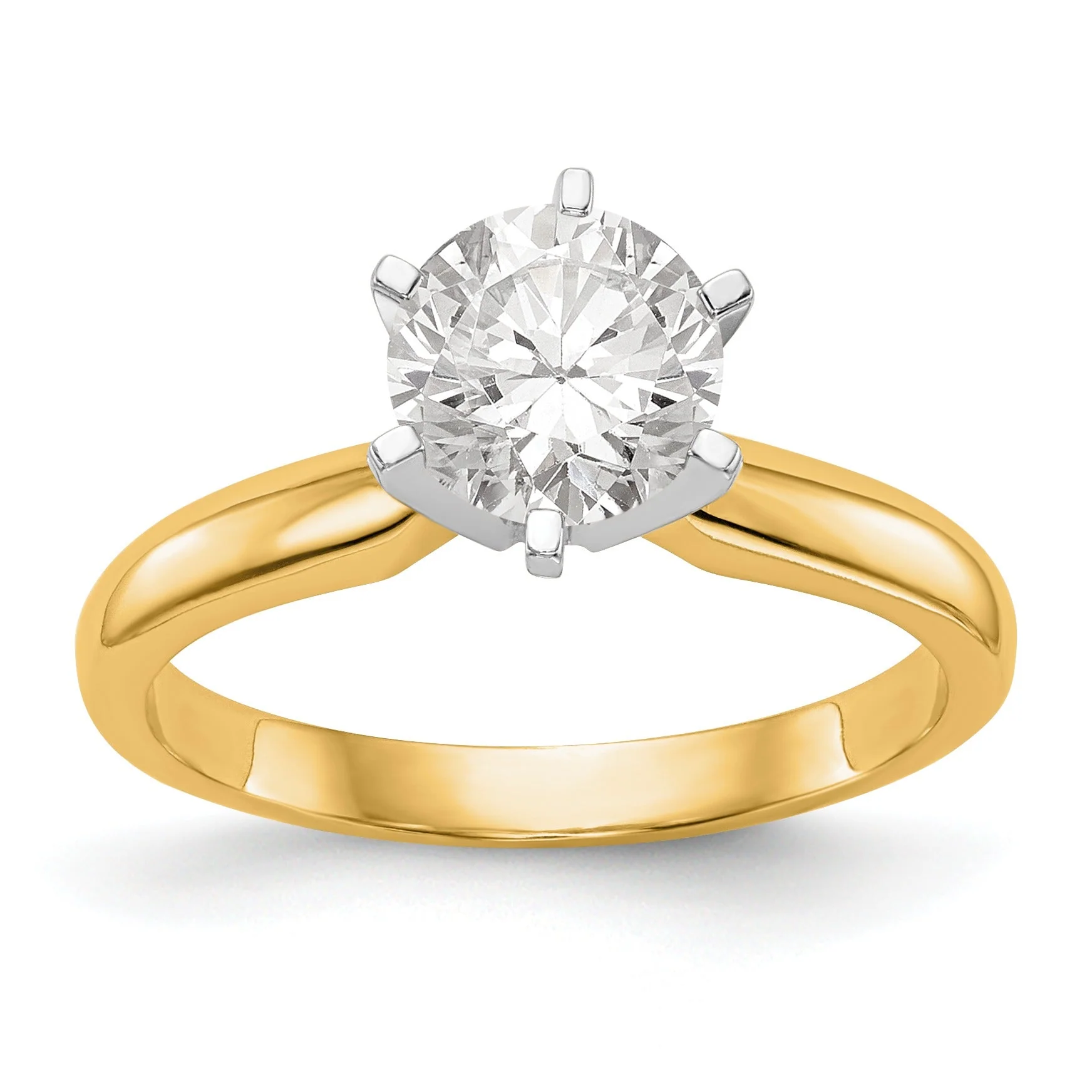 Efficient 14k Two-Tone 2 carat Lightweight Knife Edge Solitaire Ring Mounting Functional