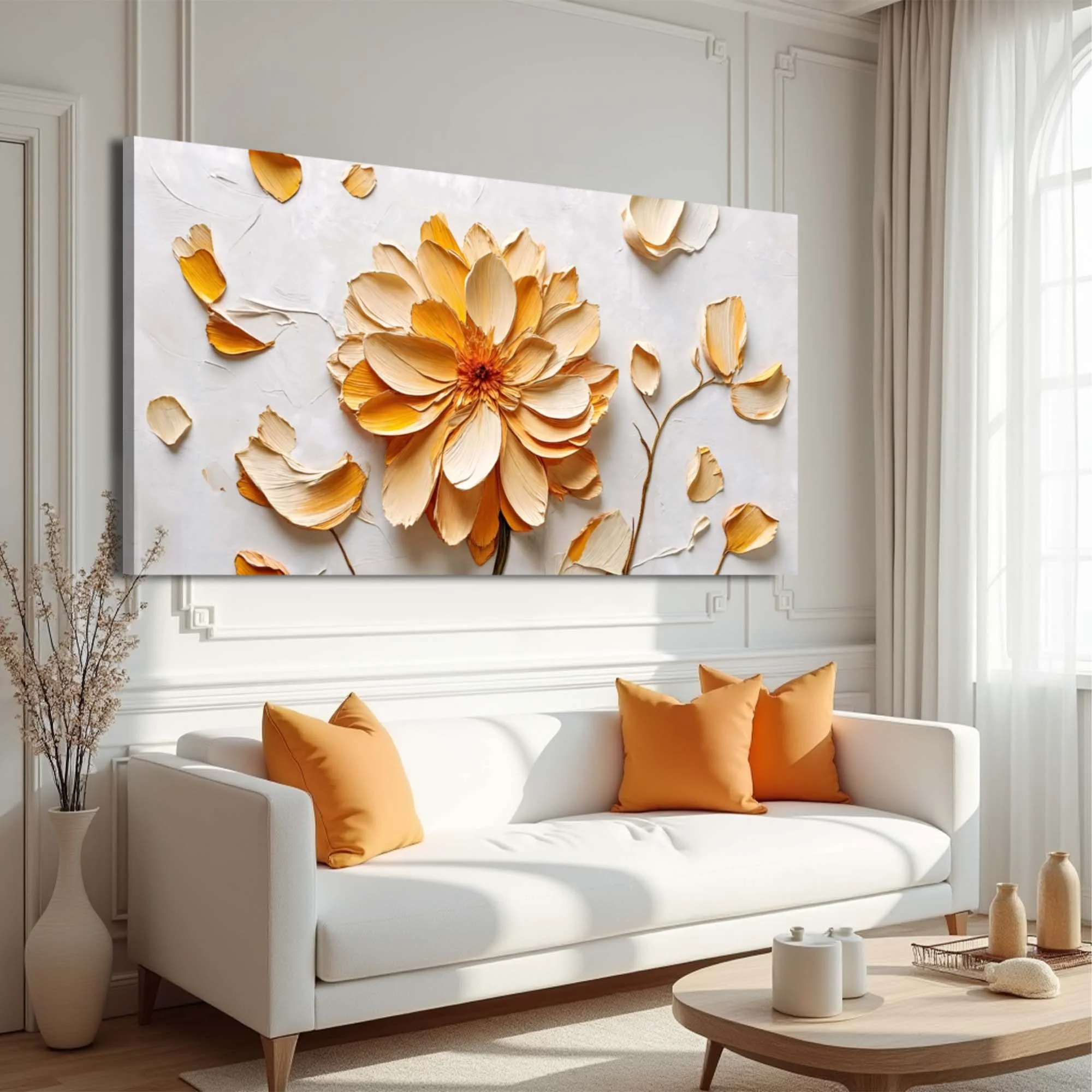 Effective Golden Dandelion Minimalist Abstract Wall Art III Artisan