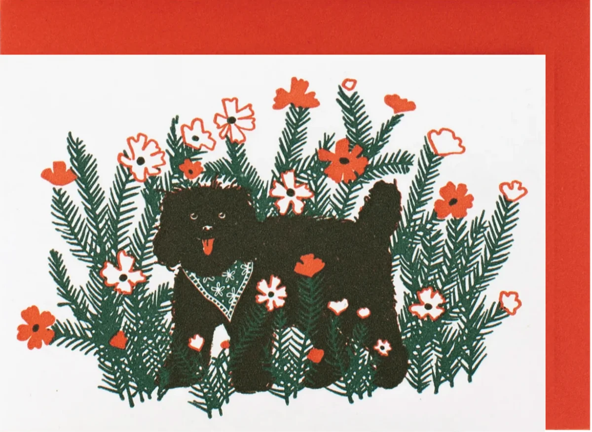 Environmentally Friendly Mini Enclosure Card Black Dog Original Design