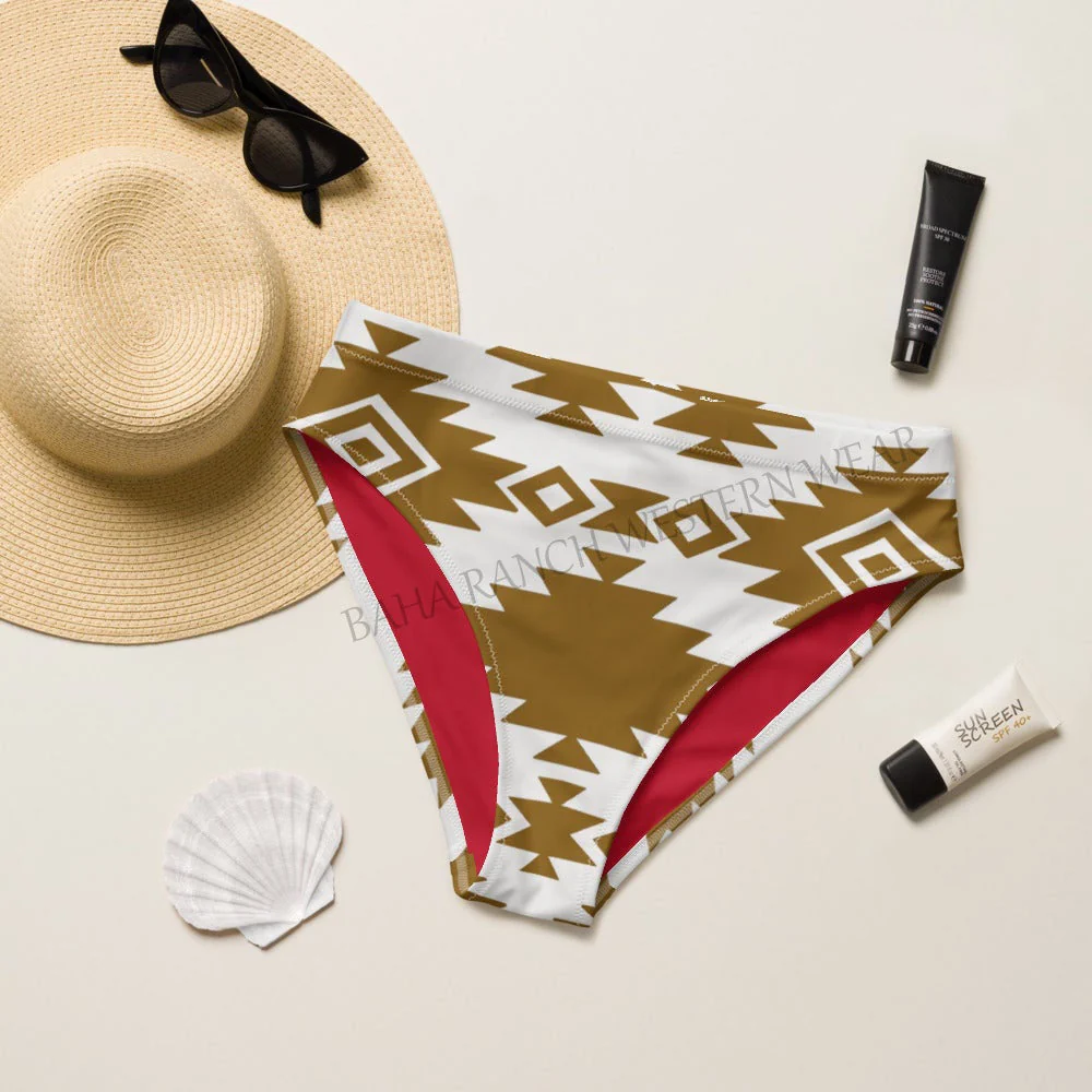 Pure Baha Ranch Yeehaw Bold Brown Aztec Bikini Bottom Clean