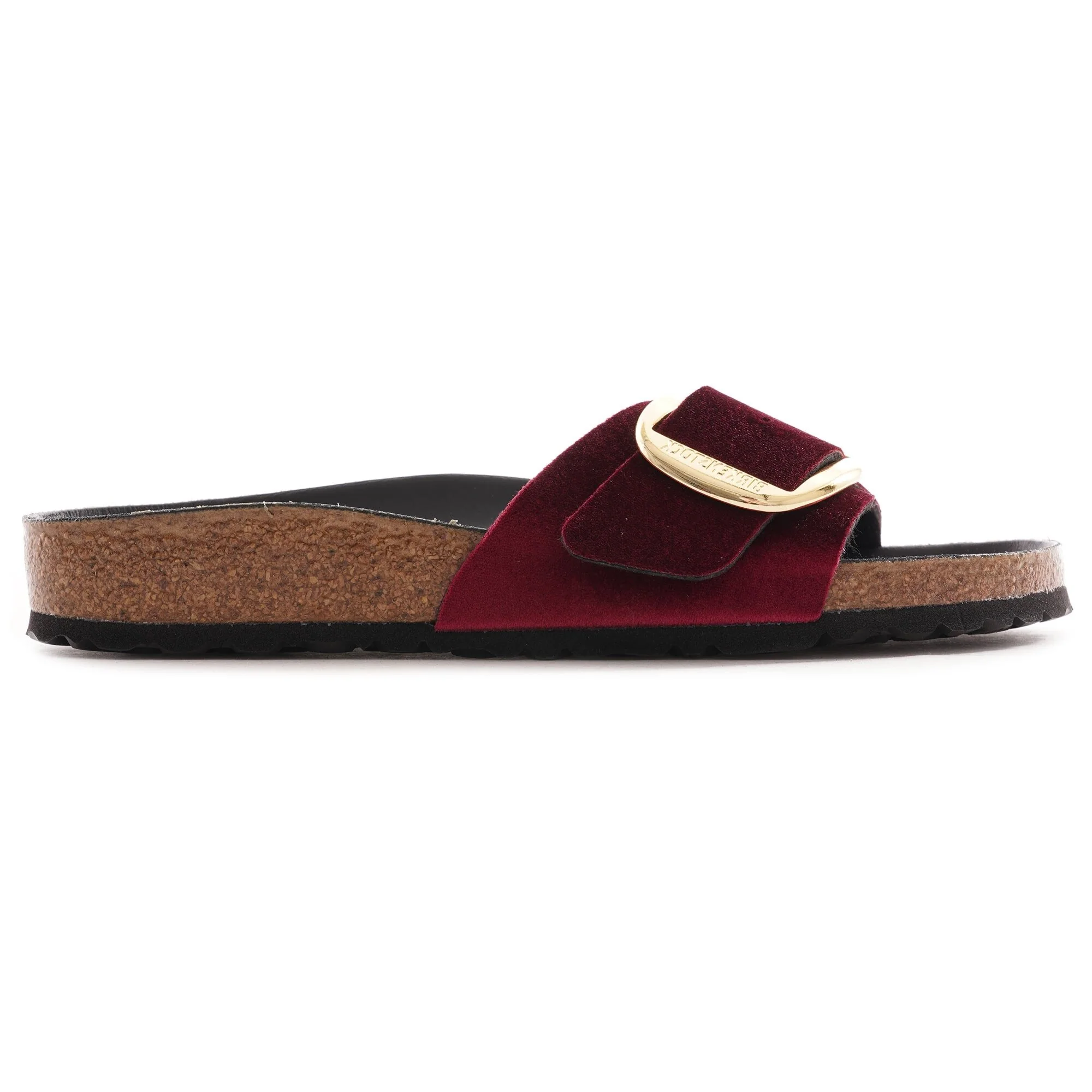 Fast Birkenstock Madrid Big Buckle Rivet Logo Velvet Maroon Relaxed