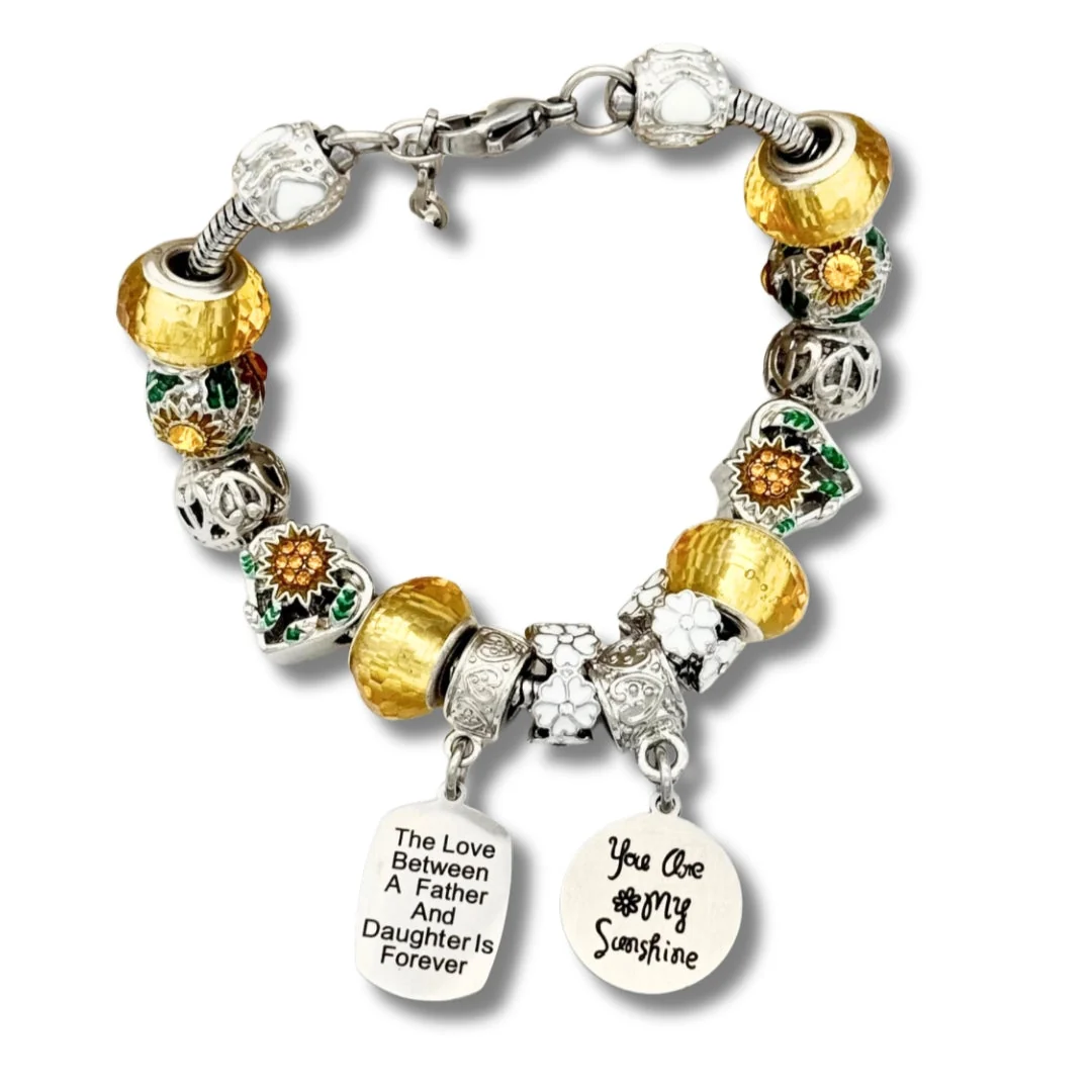 Durable You Are My Sunshine Daddy Daughter Bracelet Fashionable