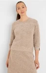 Responsible NIC ZOE Tweed Stitch Sweater in Neutral Mix Breathable