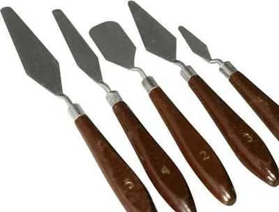 Easy-to-Use 5 Piece Stainless Metal Art Paint Supply Artist Painting Blade Spatula Tool Set Selected