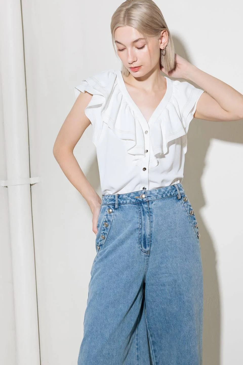 Eco-Friendly Made for Romance Off White Woven Top High-Performance
