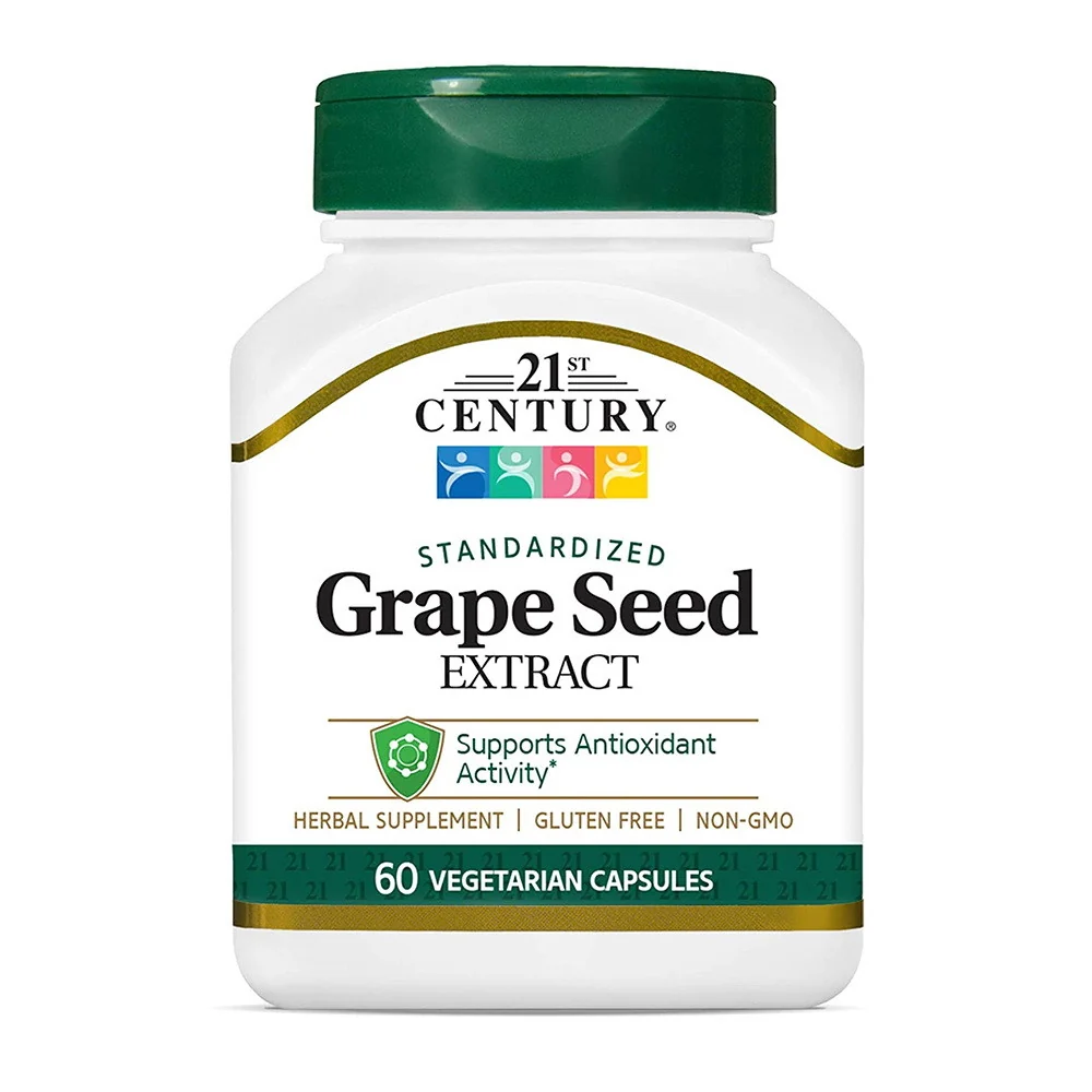 High-End 21st Century Standarized Grape Seed Extract Vegtarian Capsules 60 Ea Sustainable