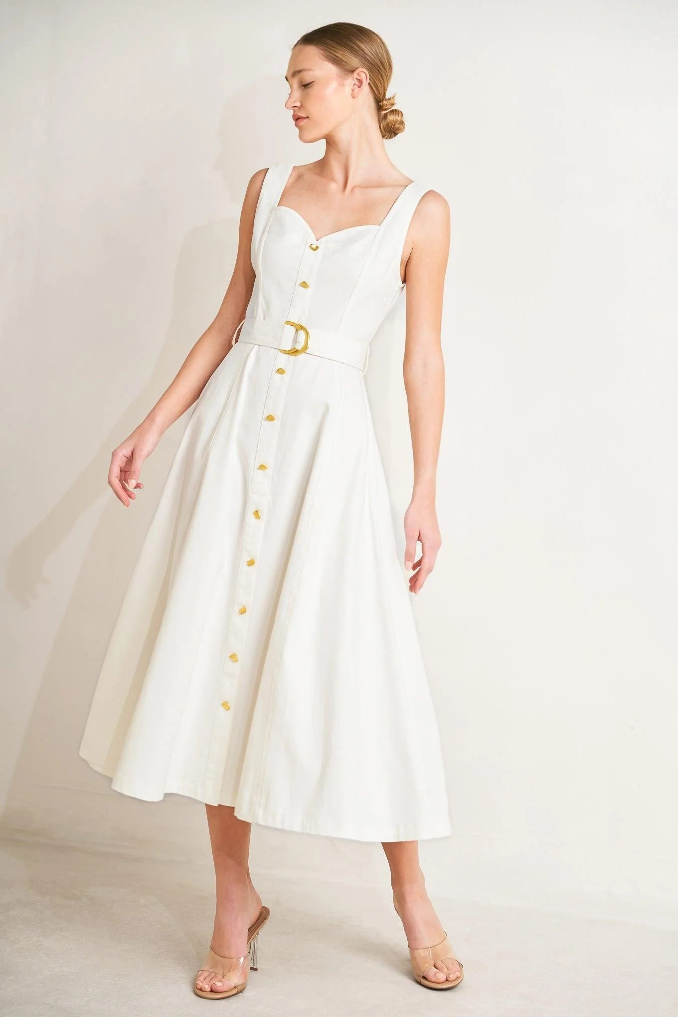 Verified Bella Portofino Woven Midi Dress Premium