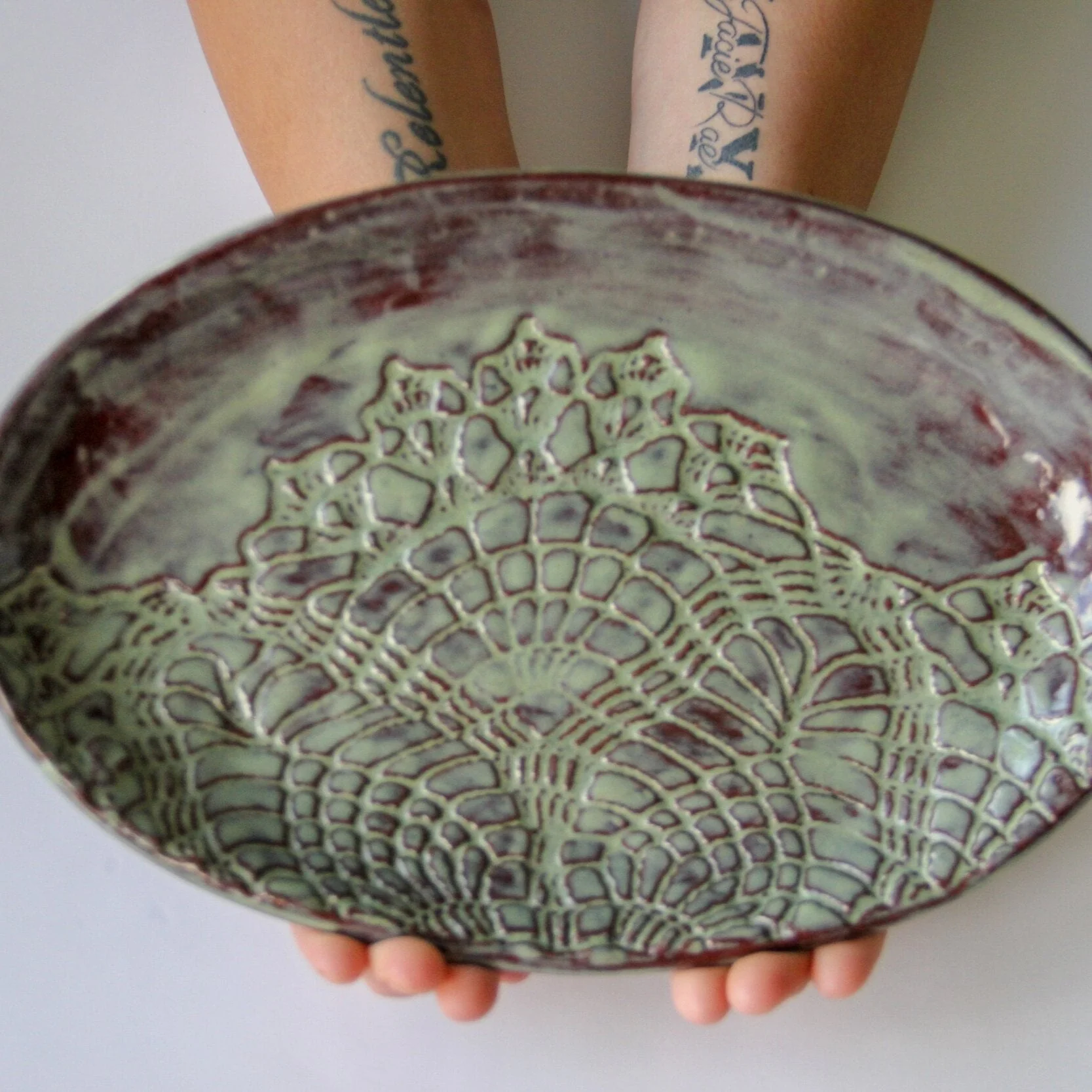 Smooth Ceramic Oval Platter Excellent