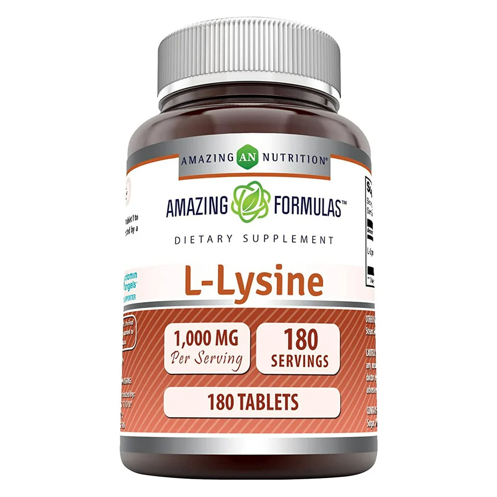 Sustainable Nutrition Formulas L Lysine 1000Mg Amino Acid Vitamin Supplement 180 Ea Functional