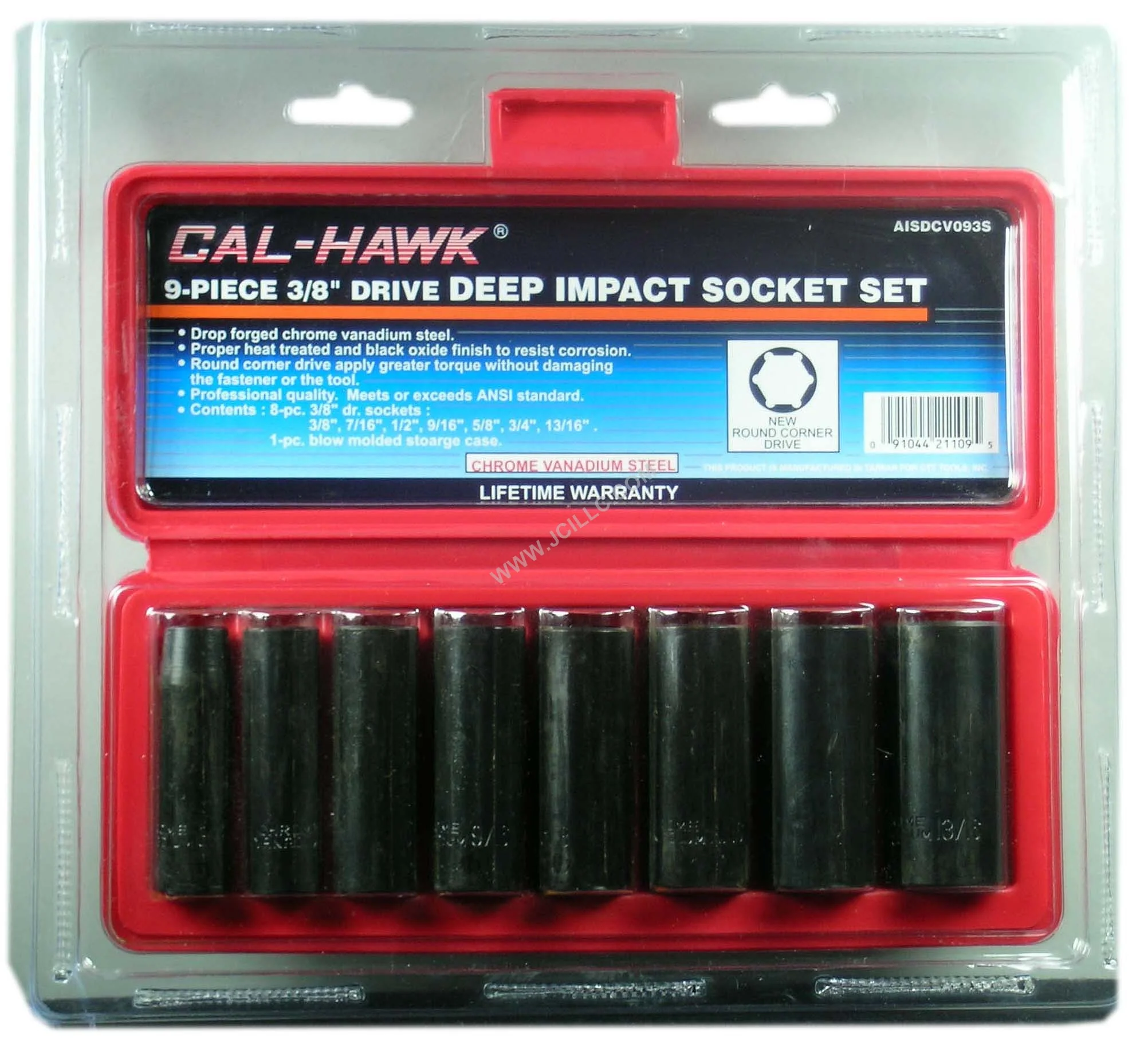 Healthy 9 pc - 3 8 Drive Deep Impact Socket Set - Black Finish SAE Pro Quality Dependable