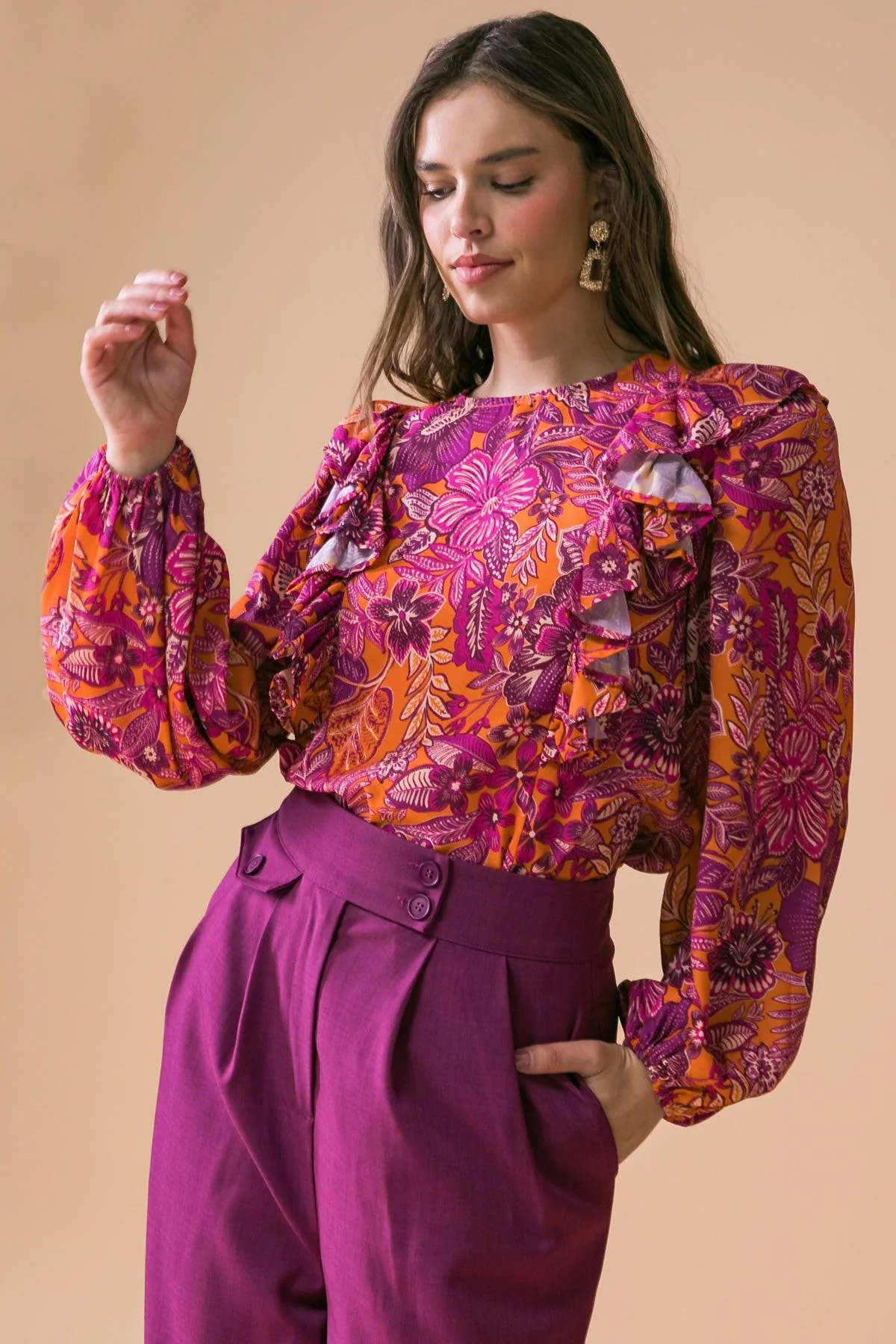 Elegant Ready for What's Next Woven Top Outstanding