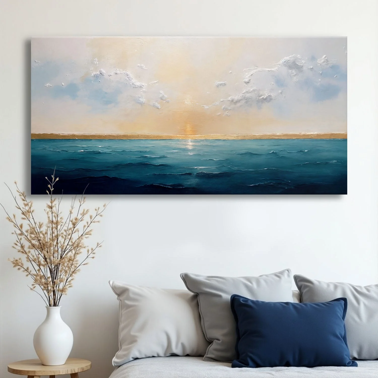 Contemporary Waterscape Abstract Wall Art VI Solid
