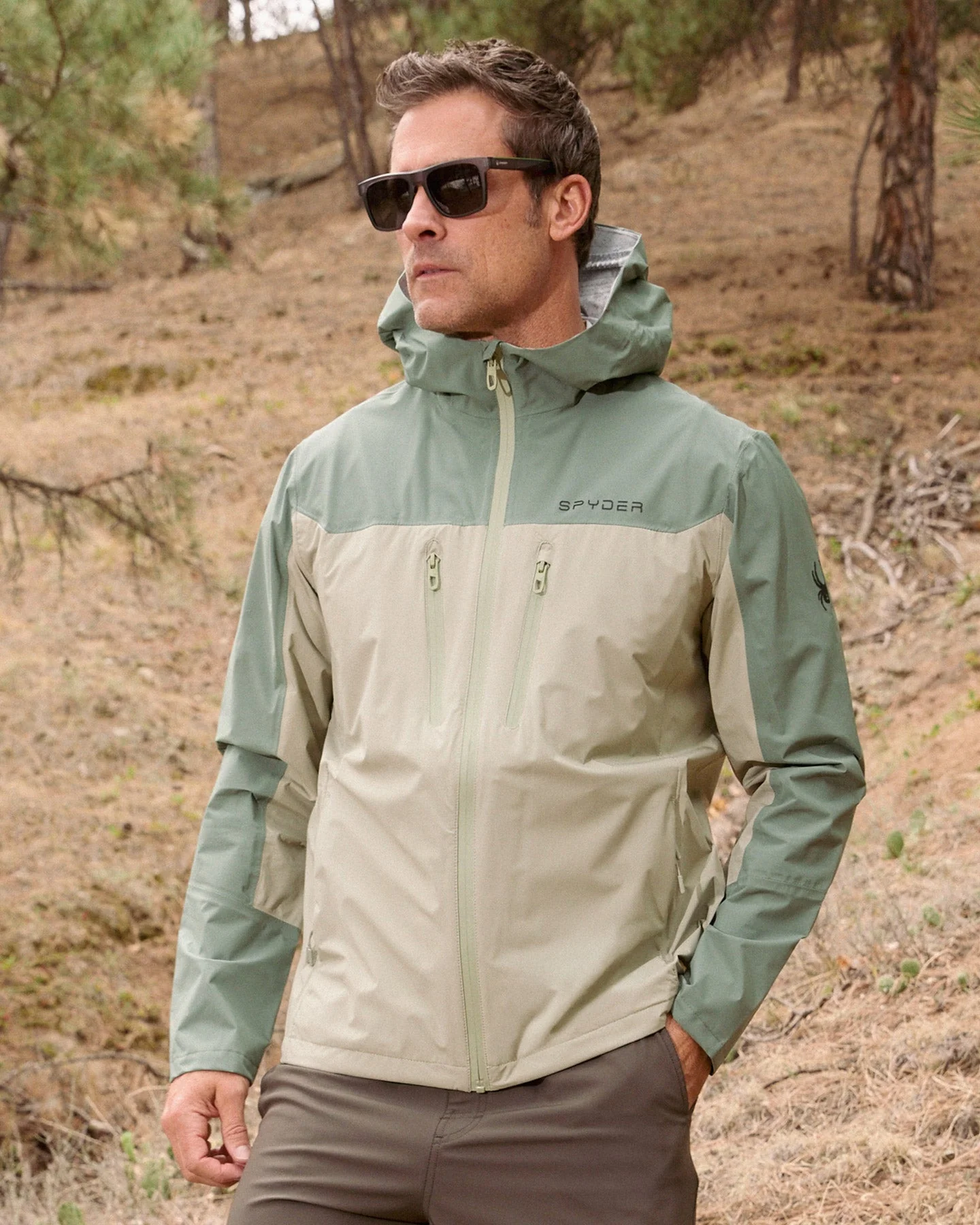 World-Class Men's Overcast Rain Jacket - Spruce Green High-Grade